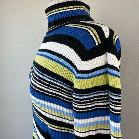 St. John’s Bay Striped Turtleneck Sweater Size L EUC - Picture 3 of 6